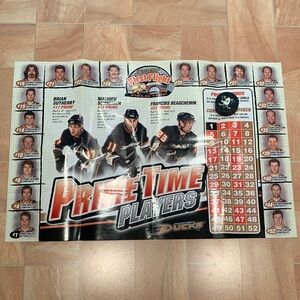 Anaheim Ducks Prime Time Players Poster & Stress Hockey Puck